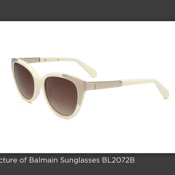 Balmain BL2107B 03 Ivory Frame/Brown Lens 57mm Sunglasses NWT Balmain BL2107B 03 Ivory Frame/Brown Lens 57mm Sunglasses  main image 2